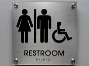 Brushed Metal Braille Signs