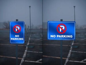 Reflective parking signs
